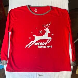 If Family Women’s Long Sleeve T-shirt size L, Red, Merry Christmas Reindeer